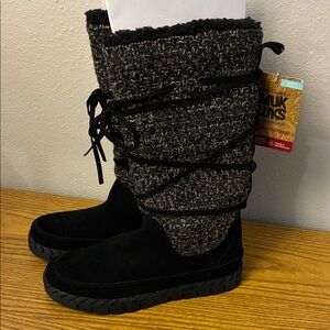 Muk Luks Flexi Suede Knit Boots